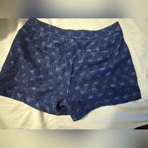 Size 8 Lauren Conrad Women's Navy Lace Shorts. Front Pockets Only.